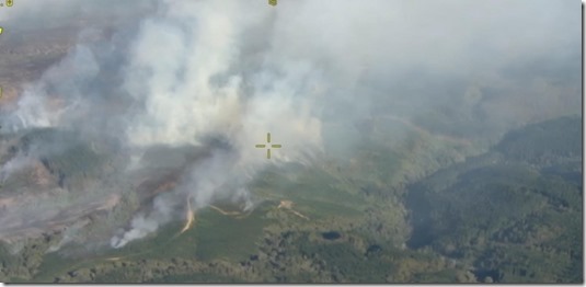 Incendio en Choque Chico - Comuna de Tir&uacute;a - CMPC