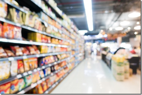 Abstract blur supermarket in department store