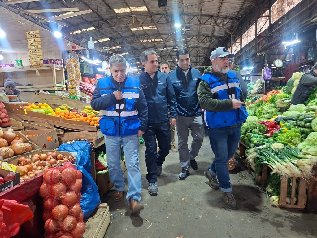 Subsecretario de Agricultura Francesco Venezian supervisando productos en la Vega Techada de Los Ángeles