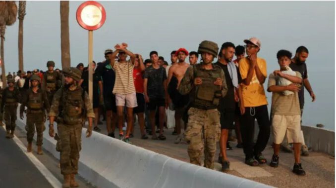 Valla fronteriza de Ceuta durante una jornada de alta tensión migratoria entre España y Marruecos