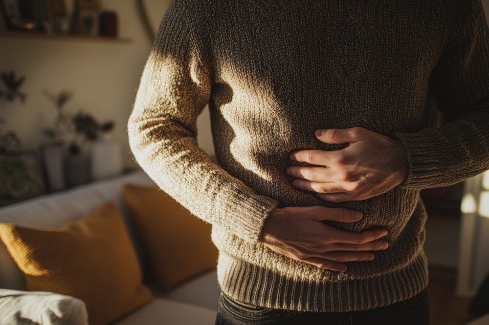 Persona cuidando su alimentación y salud estomacal para prevenir la gastritis.