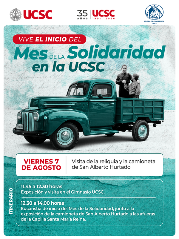 Camioneta verde de San Alberto Hurtado exhibida como símbolo de solidaridad en Concepción