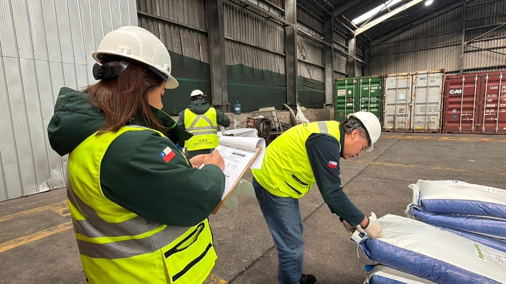 Personal del SAG realizando inspecciones fitosanitarias en el Terminal Internacional San Vicente en Talcahuano