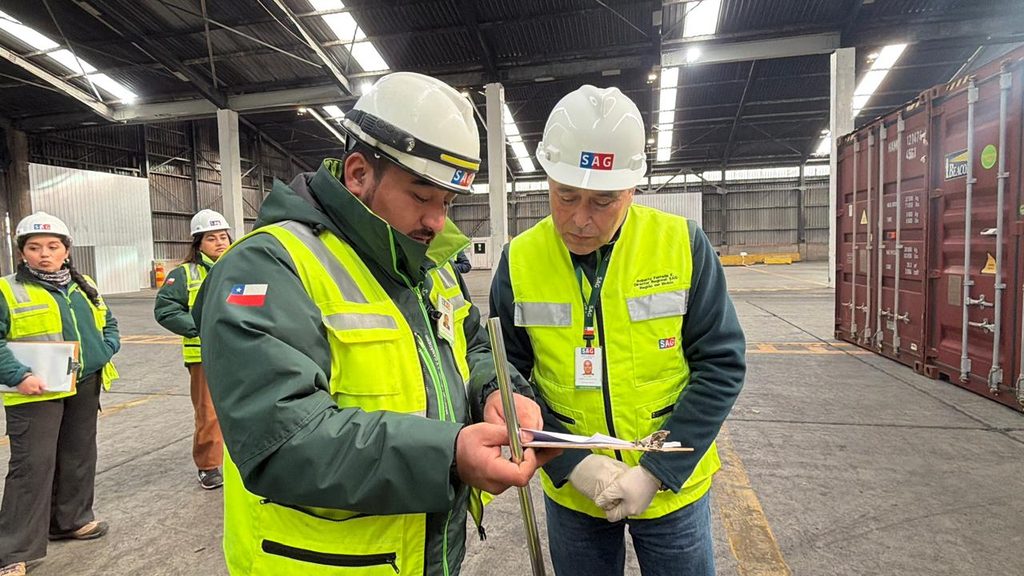 Personal del SAG realizando inspecciones fitosanitarias en el Terminal Internacional San Vicente en Talcahuano