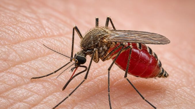 Mosquito Anopheles vector de malaria en un entorno de laboratorio