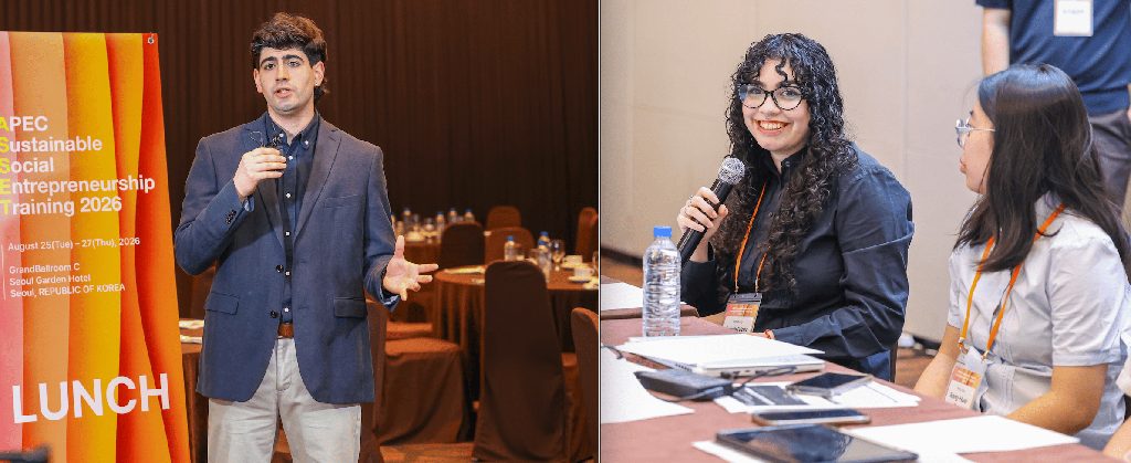 Estudiantes chilenos participantes del programa PROVOCA en un taller de emprendimiento sostenible en Corea