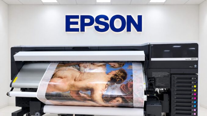 Exposicion al aire libre de obras del Museo del Prado en las calles de Concepcion impresas con tecnologia Epson