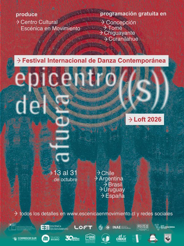 Bailarines en escena durante el Festival Internacional de Danza Contemporánea LOFT 2026 en el Biobío